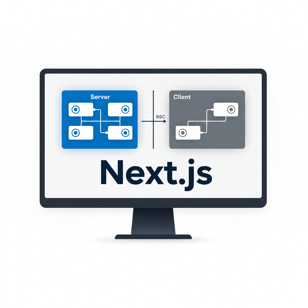 Modern React and Next.js development environment with component architecture diagram