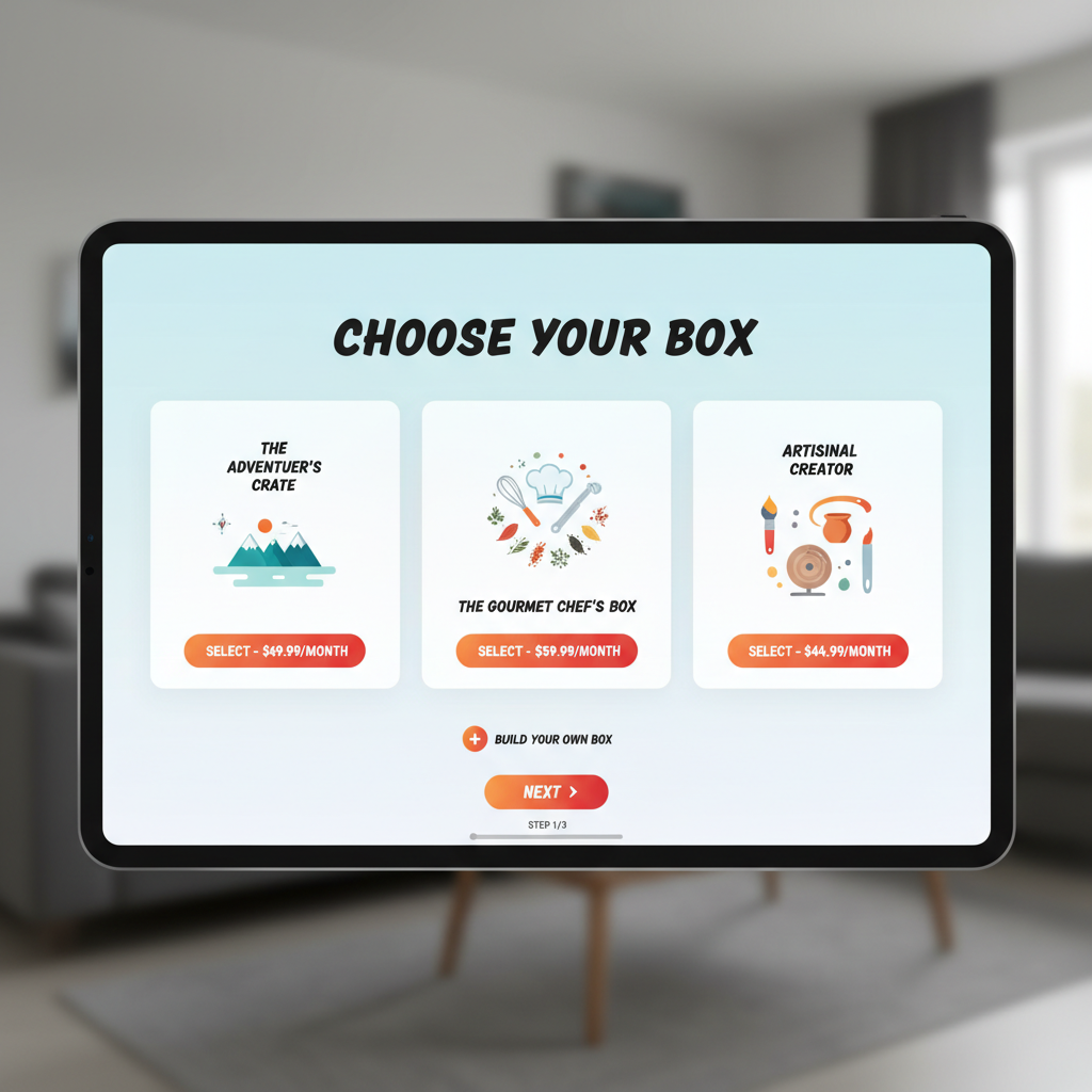 Subscription box selection interface
