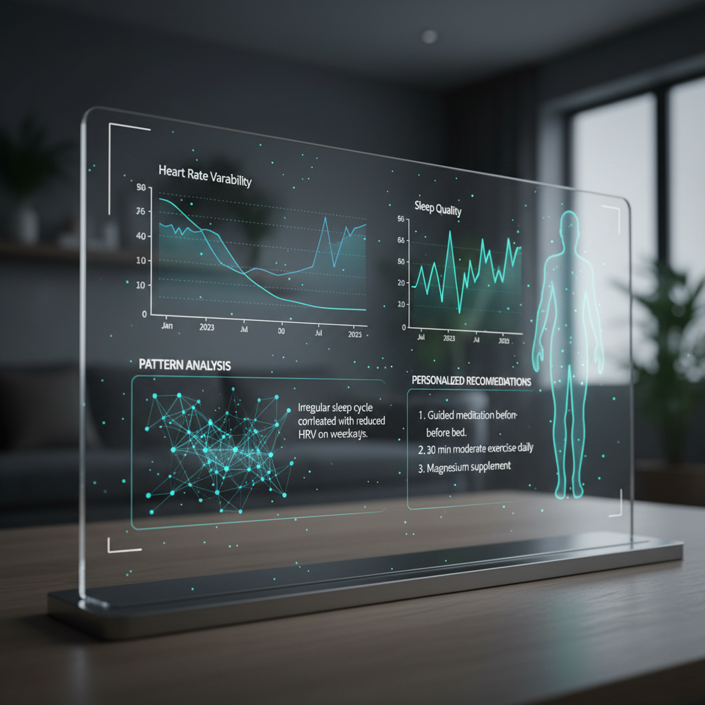 Vitals Health app home screen with health summary and quick actions